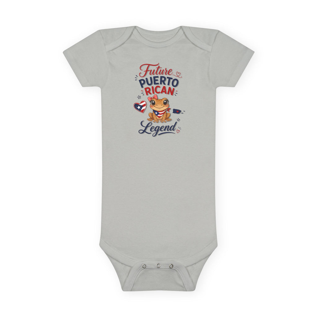 Future Puerto Rican Legend Baby Onesie — Infant Girl Short Sleeve Bodysuit