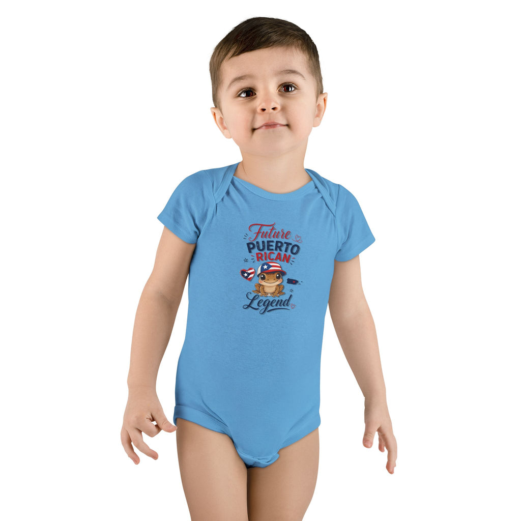 Future Puerto Rican Legend Baby Onesie — Infant Boy Short Sleeve Bodysuit
