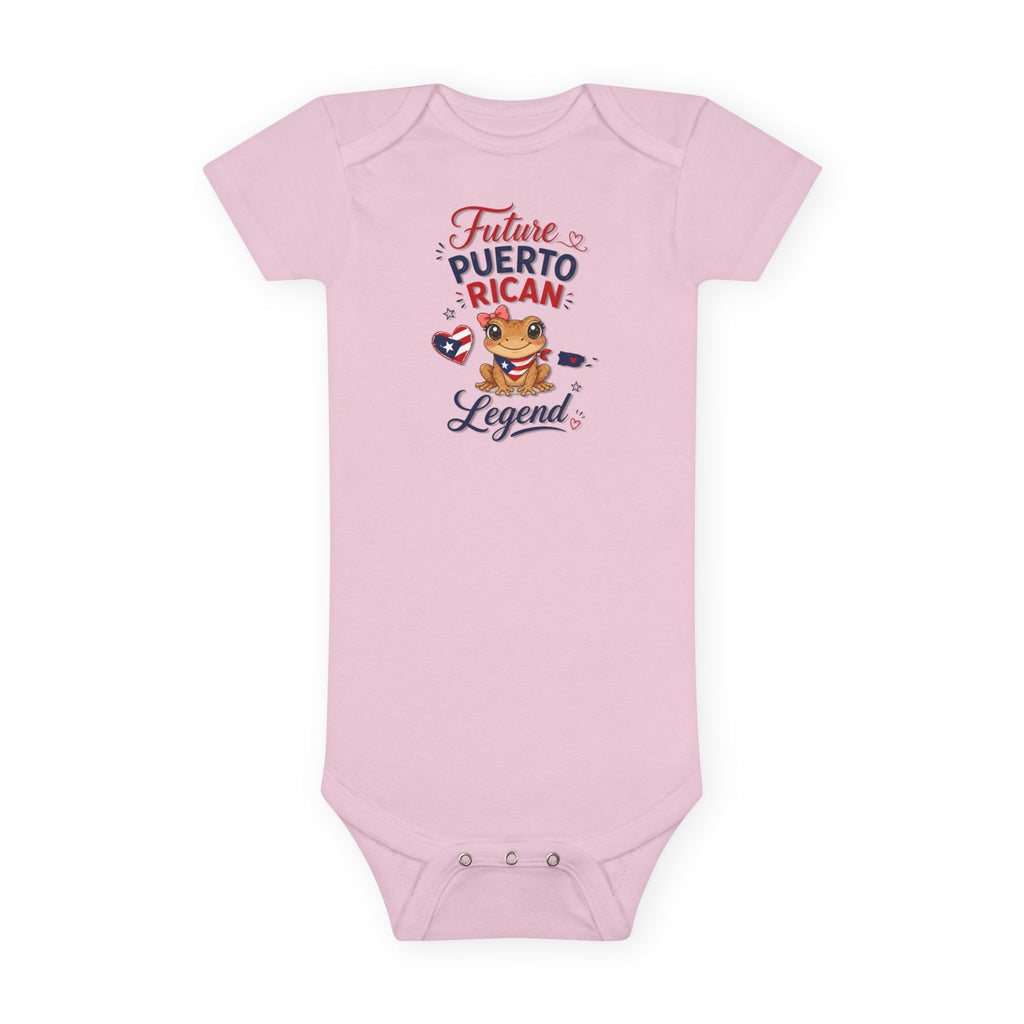 Future Puerto Rican Legend Baby Onesie — Infant Girl Short Sleeve Bodysuit