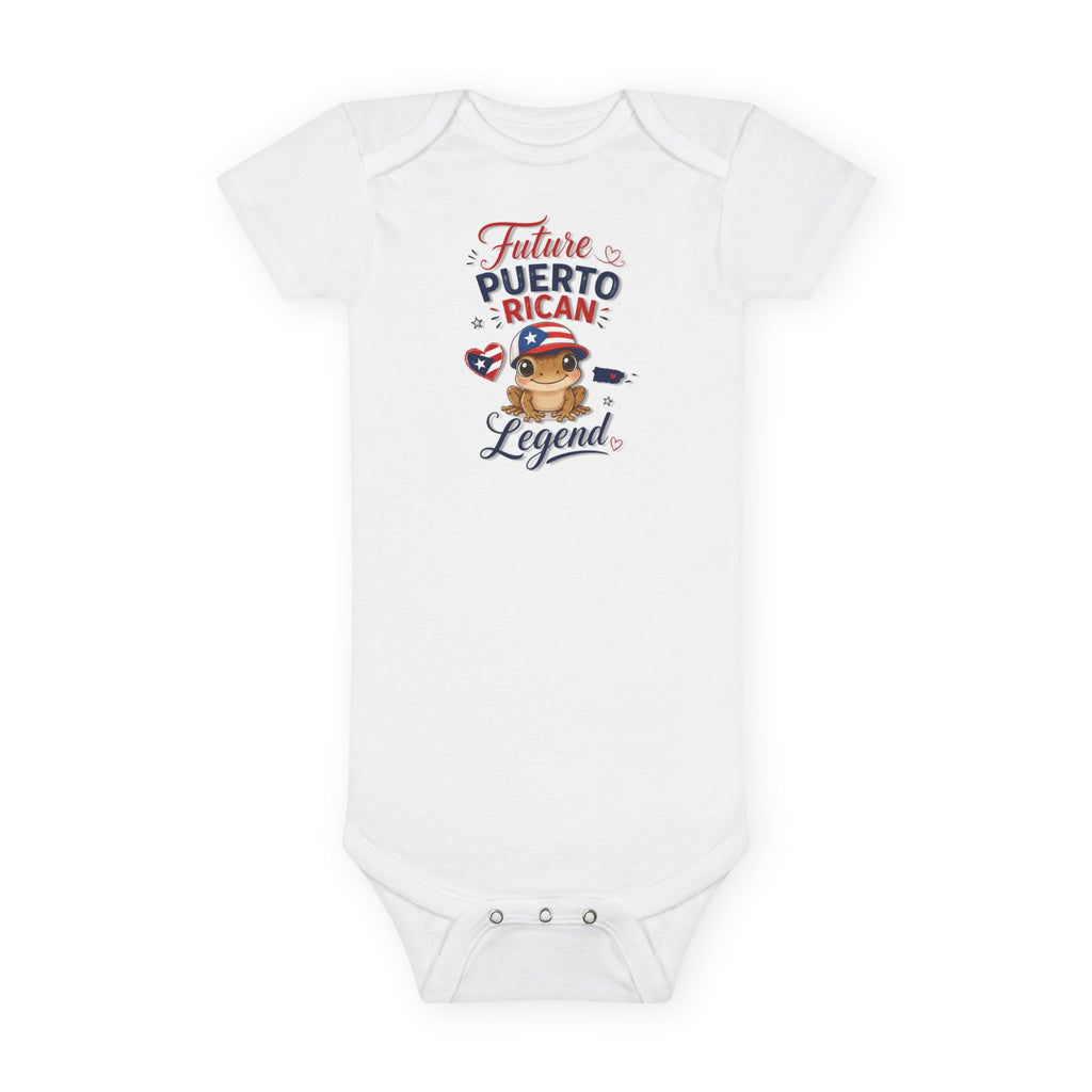 Future Puerto Rican Legend Baby Onesie — Infant Boy Short Sleeve Bodysuit