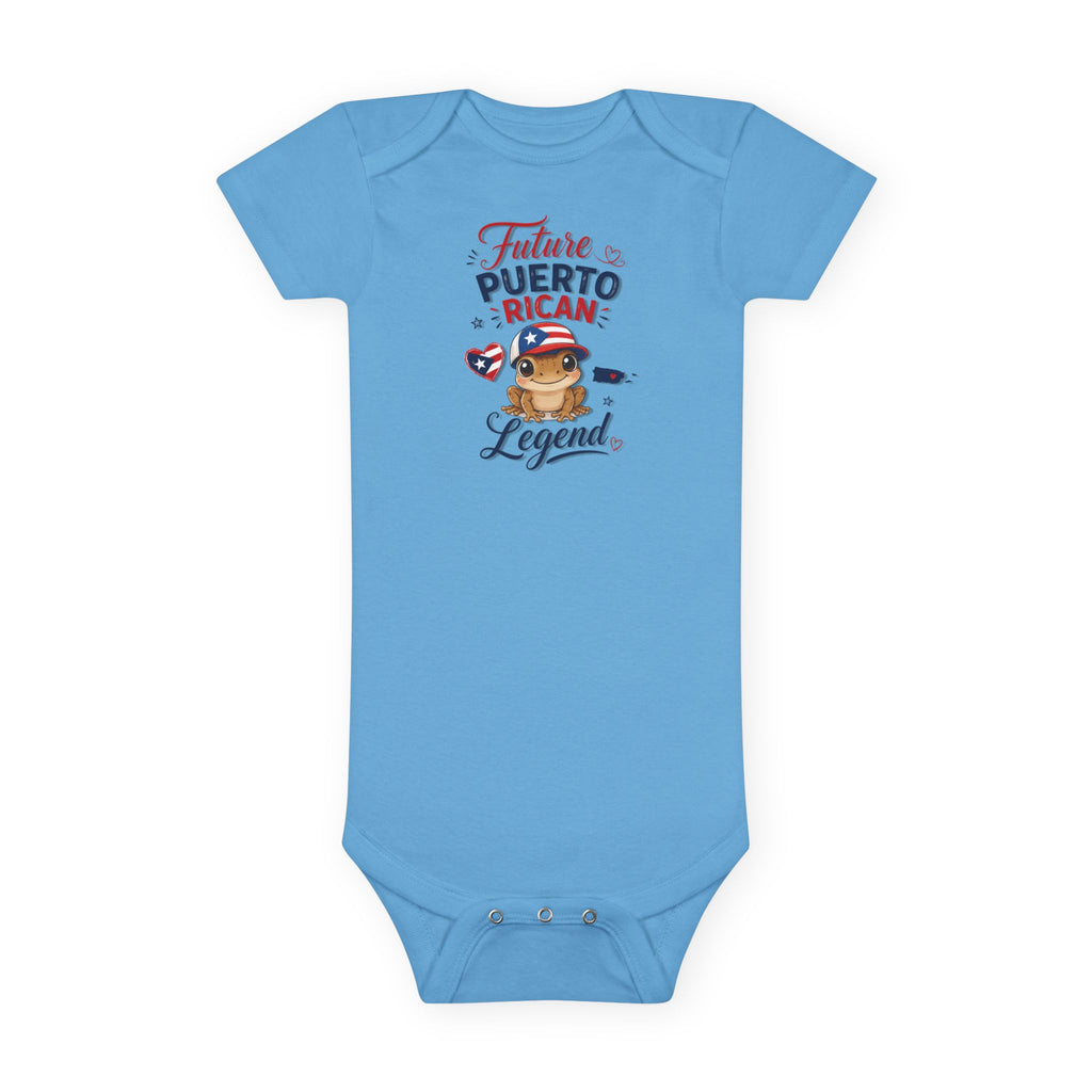Future Puerto Rican Legend Baby Onesie — Infant Boy Short Sleeve Bodysuit