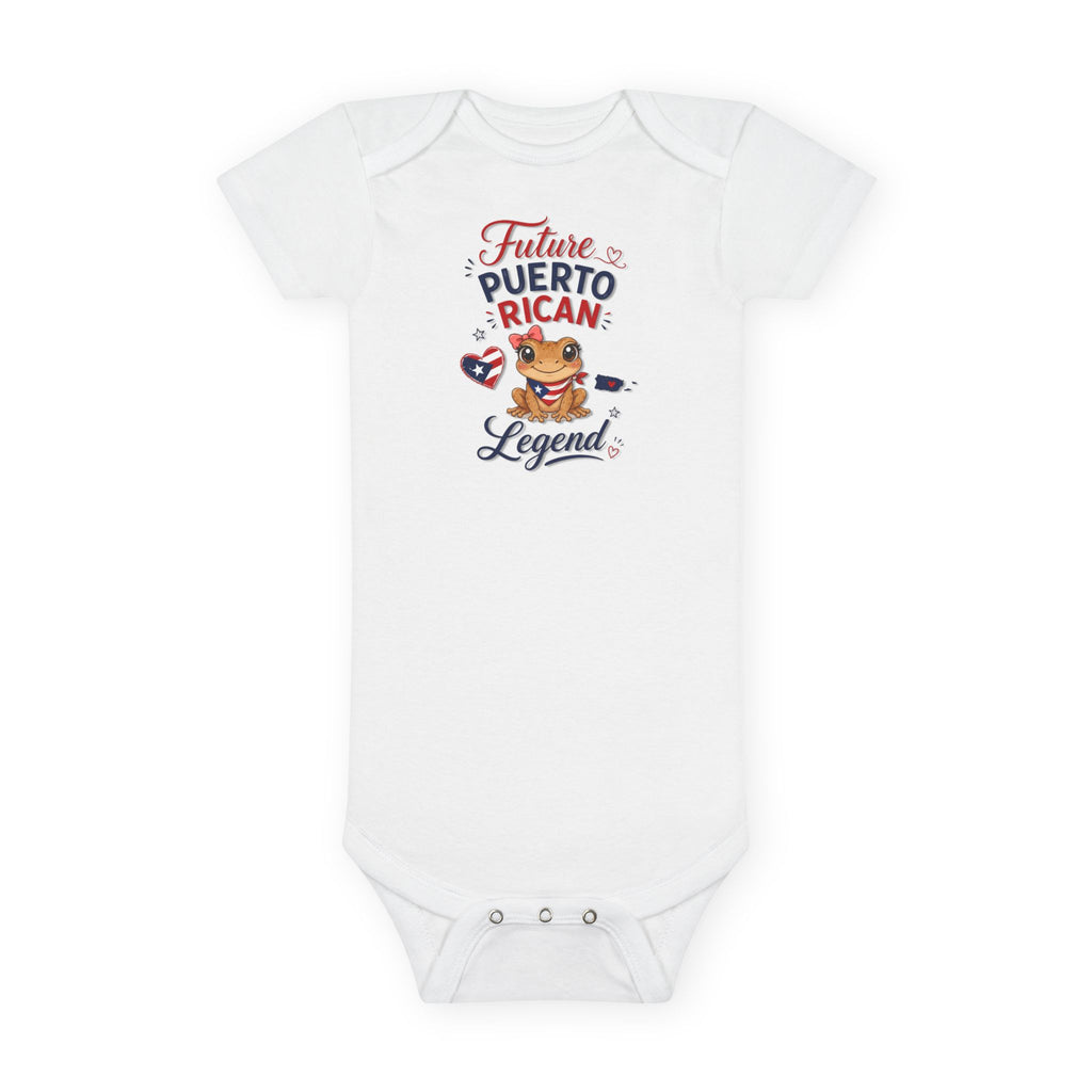 Future Puerto Rican Legend Baby Onesie — Infant Girl Short Sleeve Bodysuit